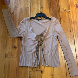 Roberto Cavalli sweater with leather ties